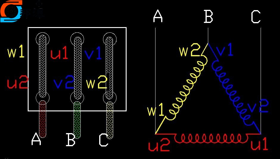 管状电机接线图图片